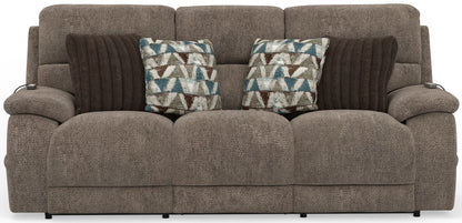 Joya - Zero Gravity Power Reclining Sofa With Power Adjustable Headrest And CR3 Heat/Massage/Lumbar - Mushroom - Hornell Furniture Outlet