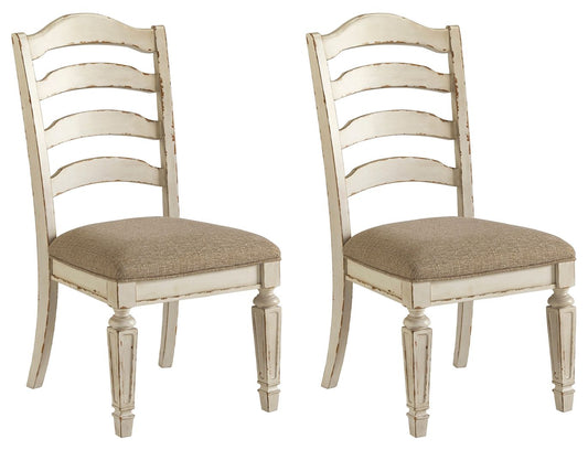 Realyn - Dining UPH Side Chair (Set of 2) - Ladderback - Chipped White - Hornell Furniture Outlet