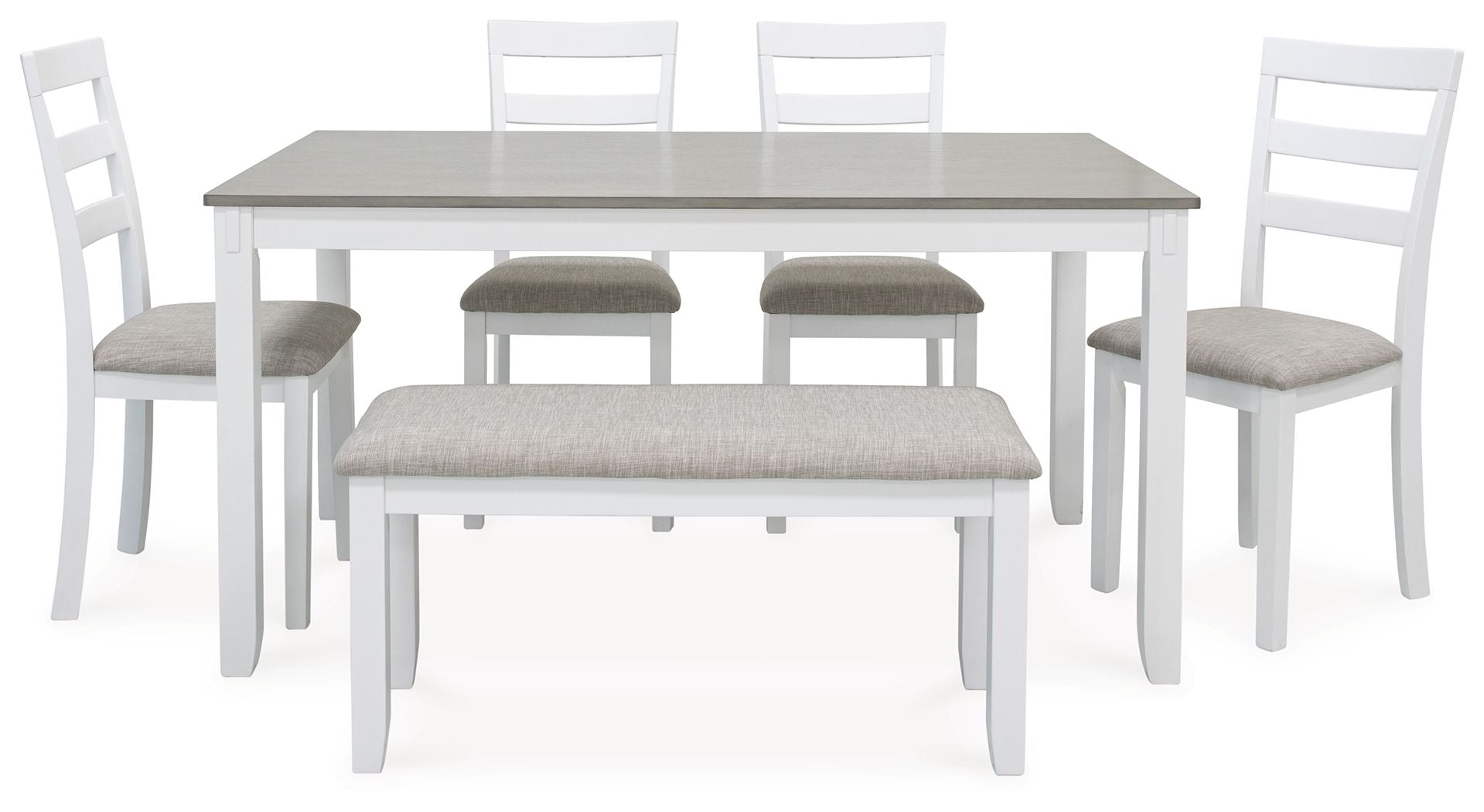 Stonehollow - White / Gray - Rectangular Drm Table Set (Set of 6) - Hornell Furniture Outlet