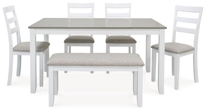 Stonehollow - White / Gray - Rectangular Drm Table Set (Set of 6) - Hornell Furniture Outlet