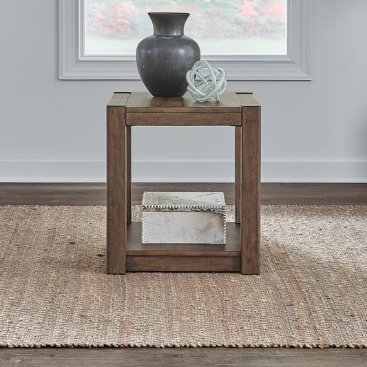 Broadmore - Square Chairside Table - Brown - Hornell Furniture Outlet