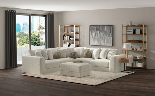 Jazzy - Storage Ottoman - Bone - Hornell Furniture Outlet