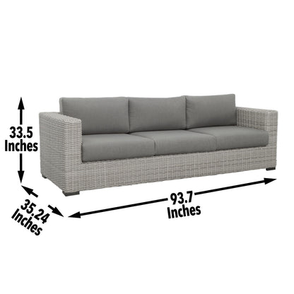 Blakley - Outdoor Sofa With Half Round Wicker - Gray - Hornell Furniture Outlet