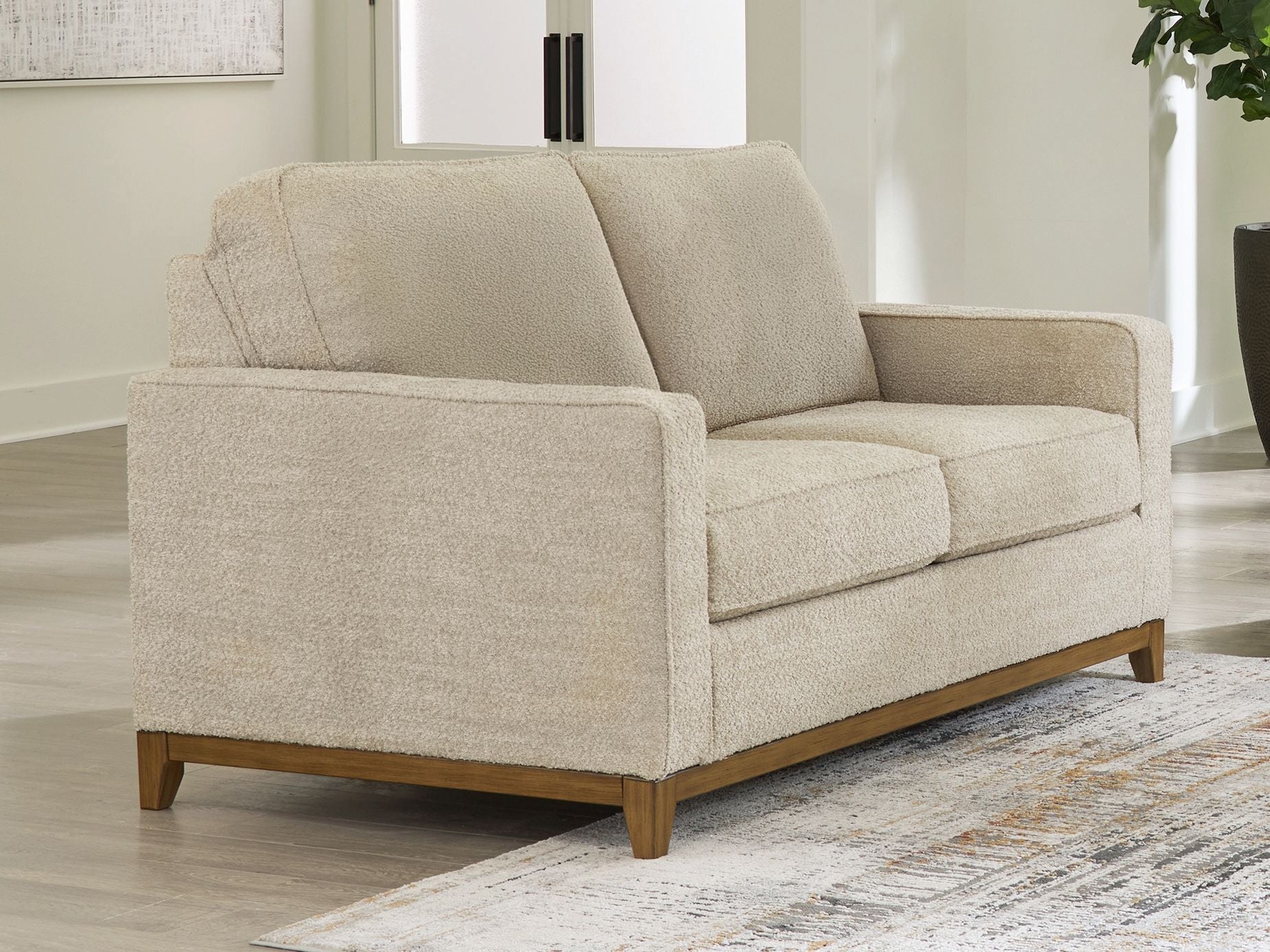 Arendale - Desert - Loveseat With Dark Cushions - Hornell Furniture Outlet
