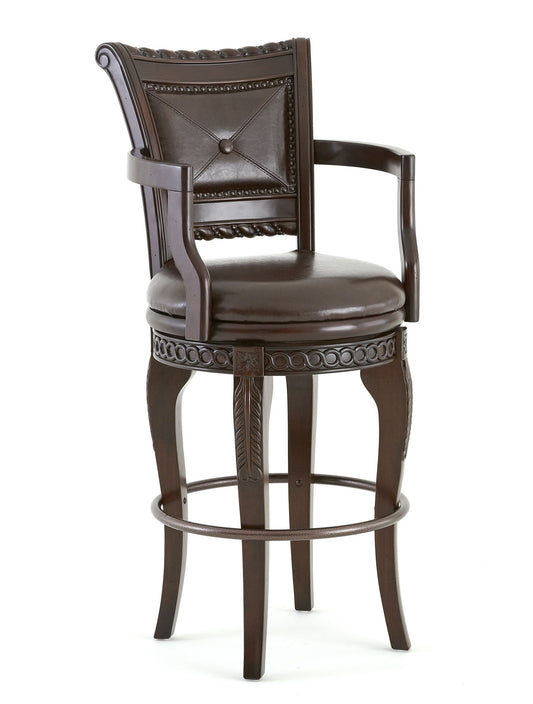 Antoinette - PU Swivel Bar Chair (Set of 2) - Dark Brown - Hornell Furniture Outlet