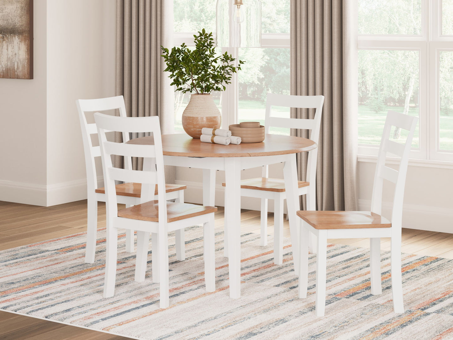 Gesthaven - Round Dining Room Drop Leaf Table - Hornell Furniture Outlet