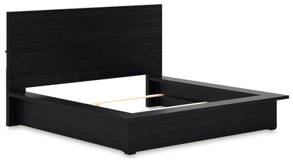 Londer - Black - King Panel Bed - Hornell Furniture Outlet