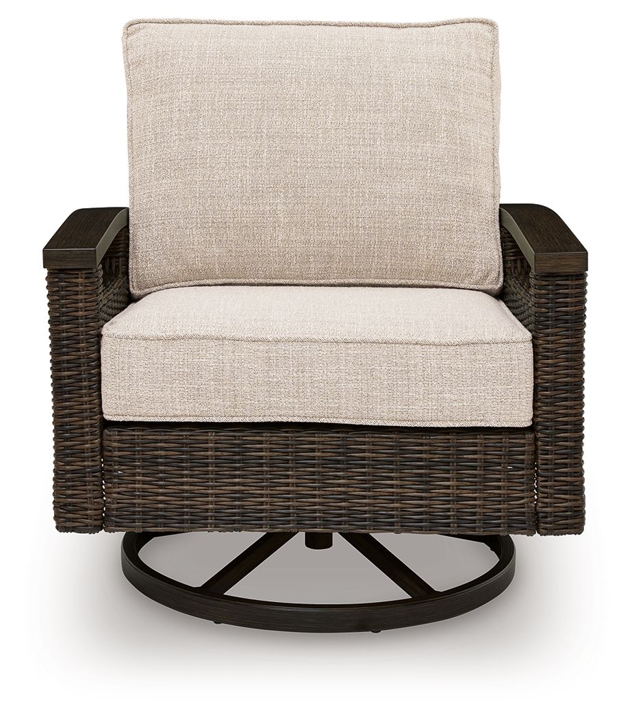 Monterey Point - Swivel Lounge Chair (Set of 2) - Dark Brown - Hornell Furniture Outlet