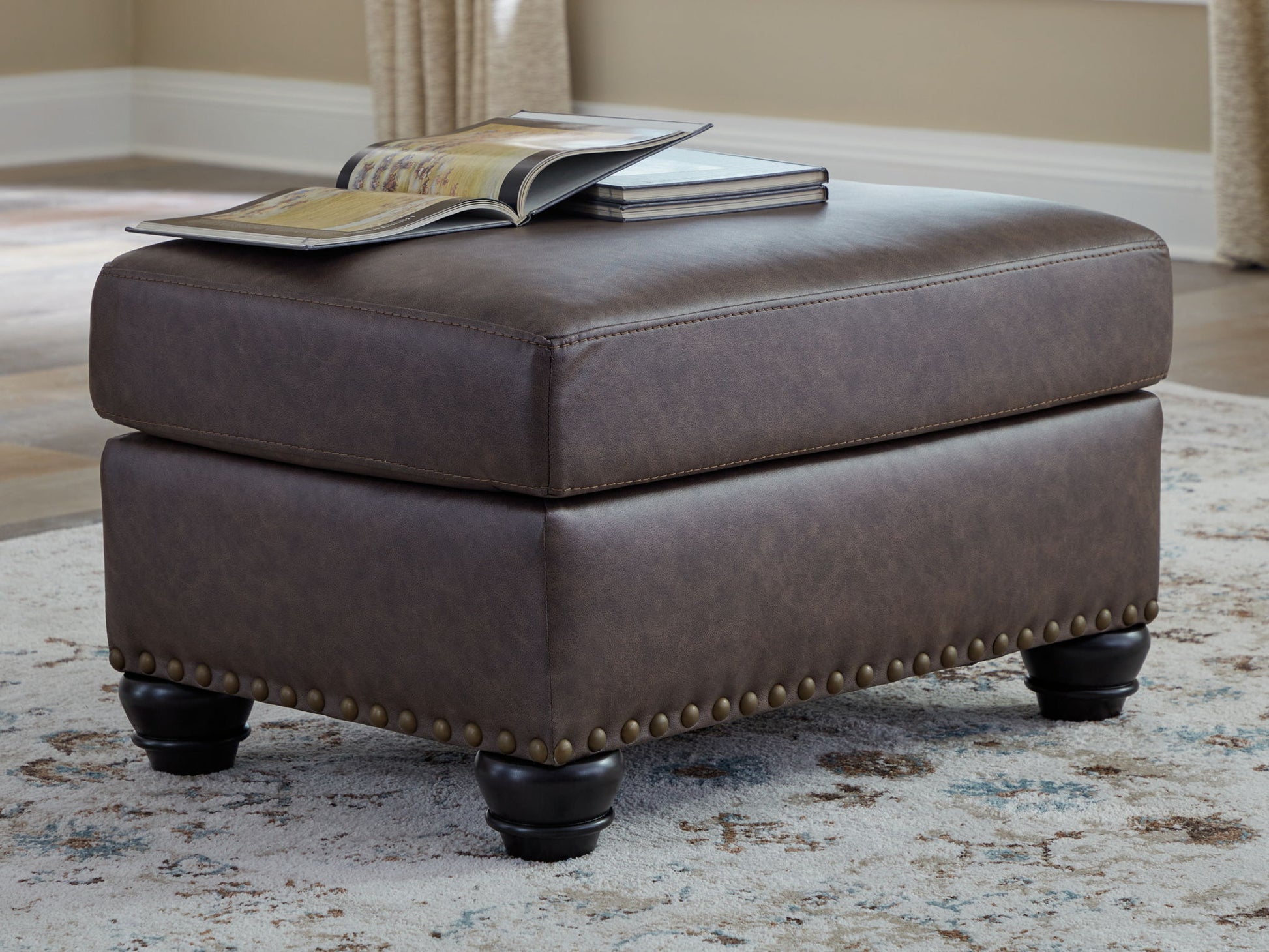 Roxmere - Umber - Ottoman - Hornell Furniture Outlet