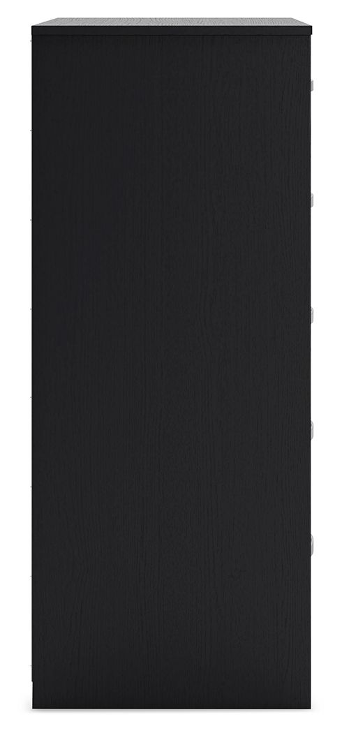 Finch - Black - Five Drawer Chest - 46" Height - Hornell Furniture Outlet