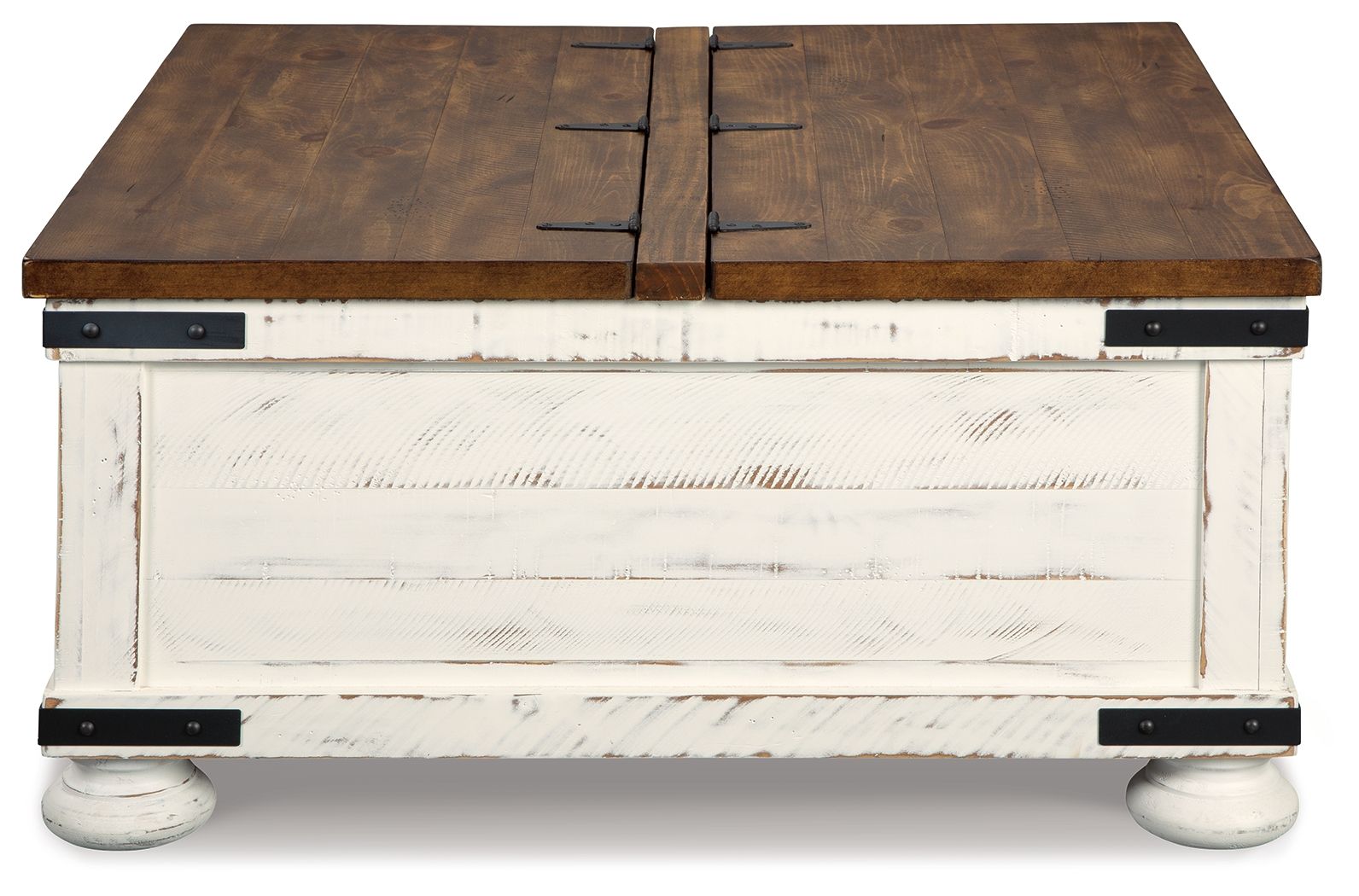 Wystfield - Cocktail Table with Storage - White / Brown - Hornell Furniture Outlet