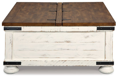 Wystfield - Cocktail Table with Storage - White / Brown - Hornell Furniture Outlet