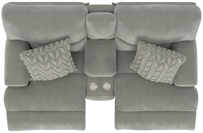 Renaldo - Power Console Loveseat With Zero Gravity Recline - Stone - Hornell Furniture Outlet