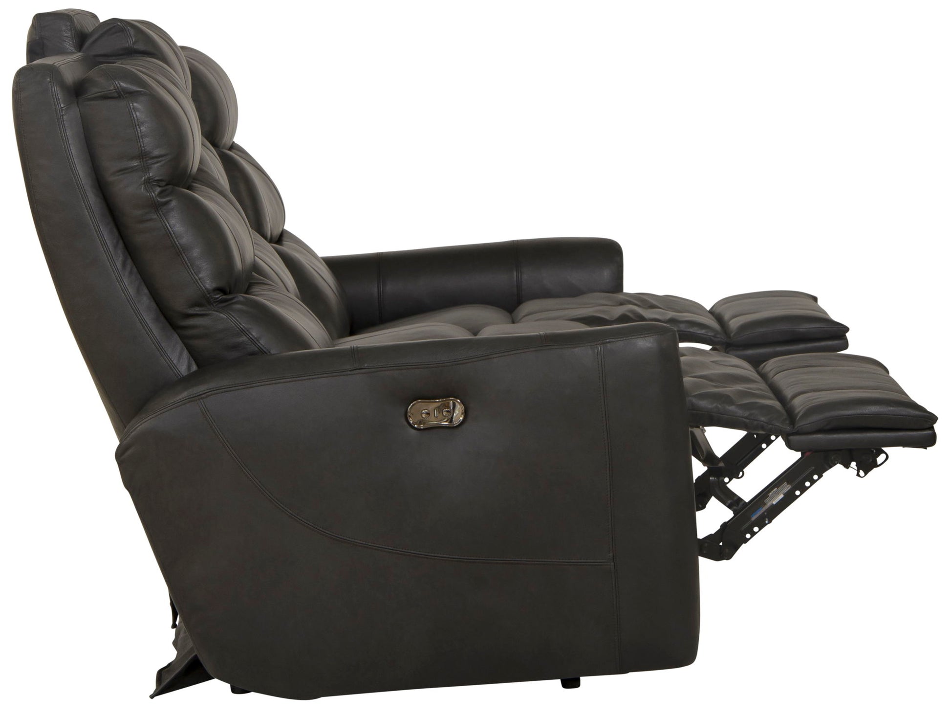 Bosa - Leather Power Reclining Sofa - Charcoal - Hornell Furniture Outlet