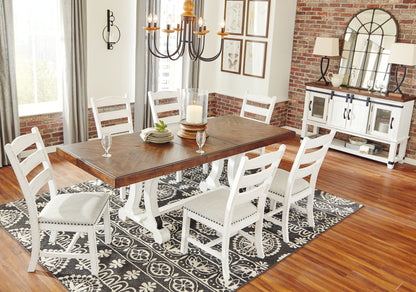 Valebeck - Rectangular Dining Room Table - White / Brown - Hornell Furniture Outlet