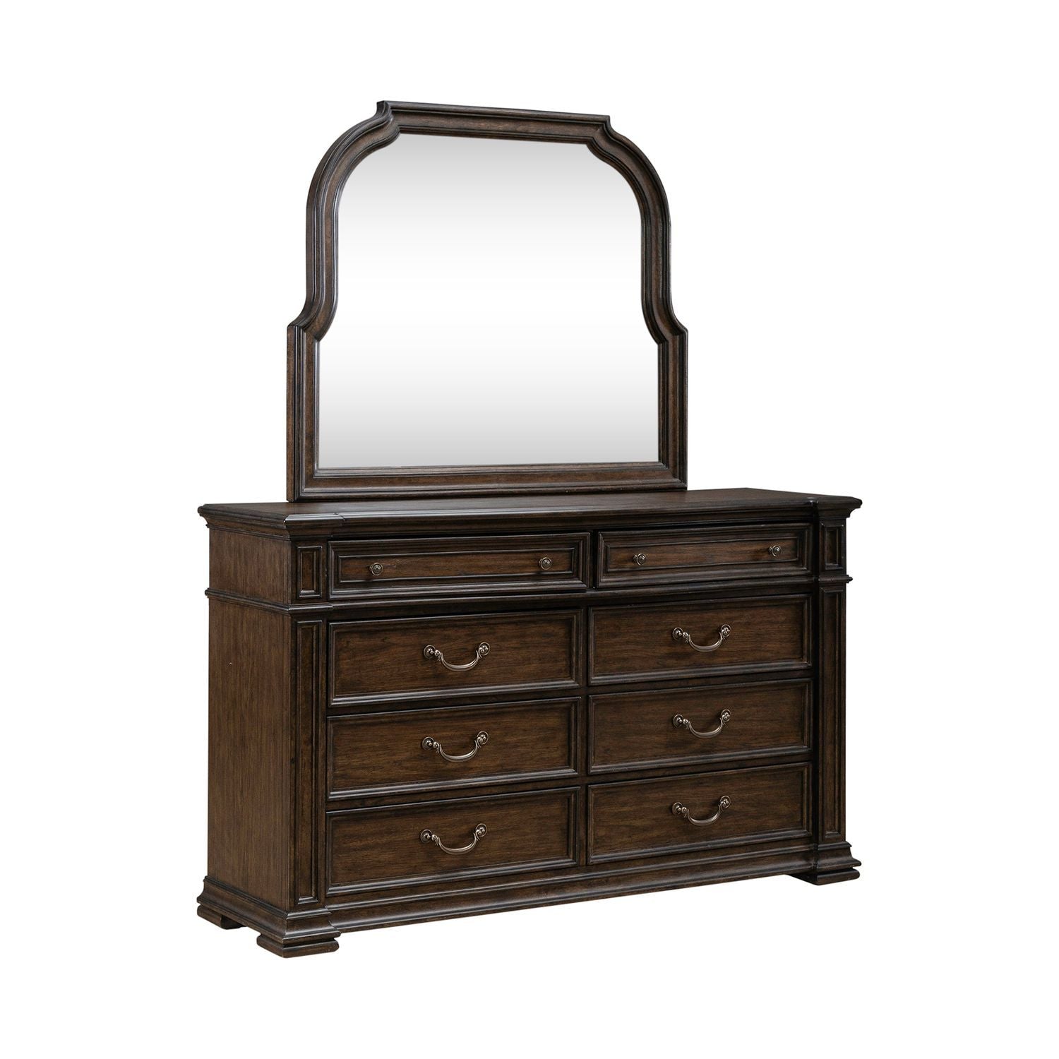 Provence Park - Dresser & Mirror - Brown - Hornell Furniture Outlet
