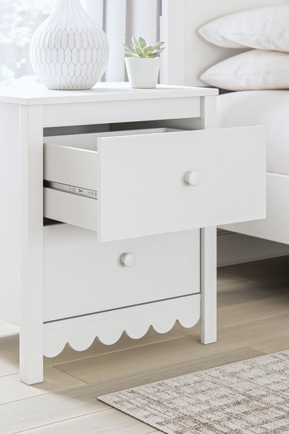 Hallityn - Two Drawer Night Stand - White - Hornell Furniture Outlet