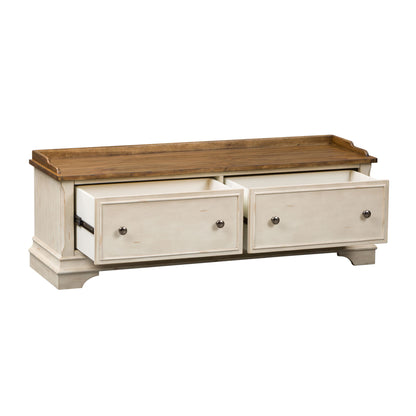 Morgan Creek - Storage Hall Bench - White - Hornell Furniture Outlet