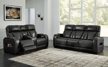 Boyington - Black - 2 Pc. - Power Reclining Sofa And Loveseat - Hornell Furniture Outlet