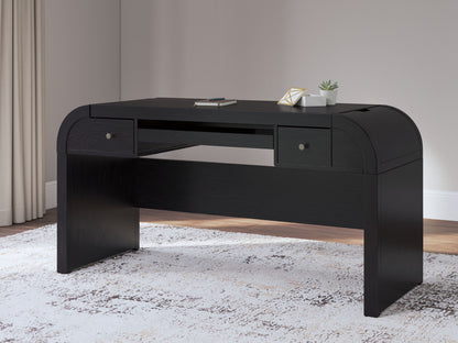 Rowanbeck - Black - Home Office Desk - Hornell Furniture Outlet