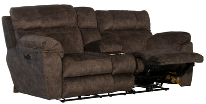 Sedona - Power Hdrst With Lumbar Lay Flat Reclining Console Loveseat With Storage & Cupholders - Hornell Furniture Outlet
