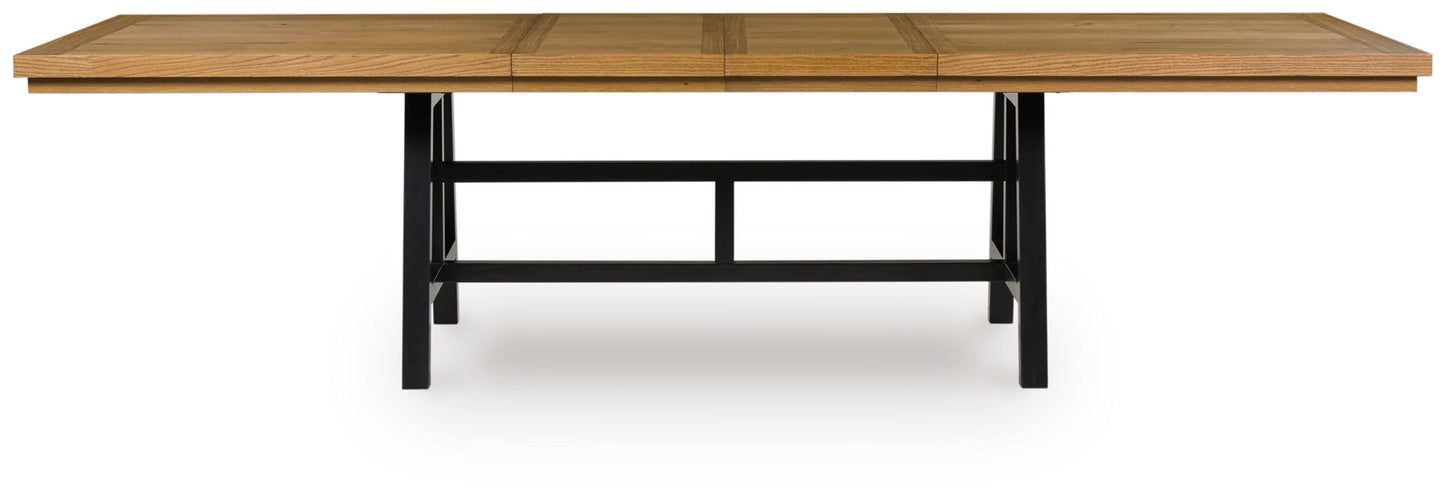 Galliden - Black / Brown - Rectangular Dining Room Extension Table - Hornell Furniture Outlet