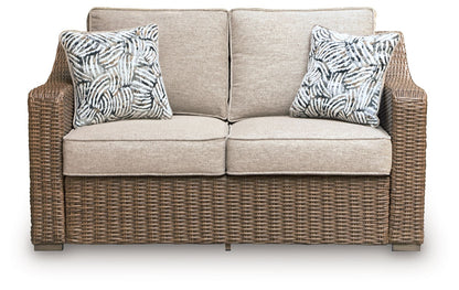 Laguna Heights - Loveseat With Cushion - Beige - Hornell Furniture Outlet