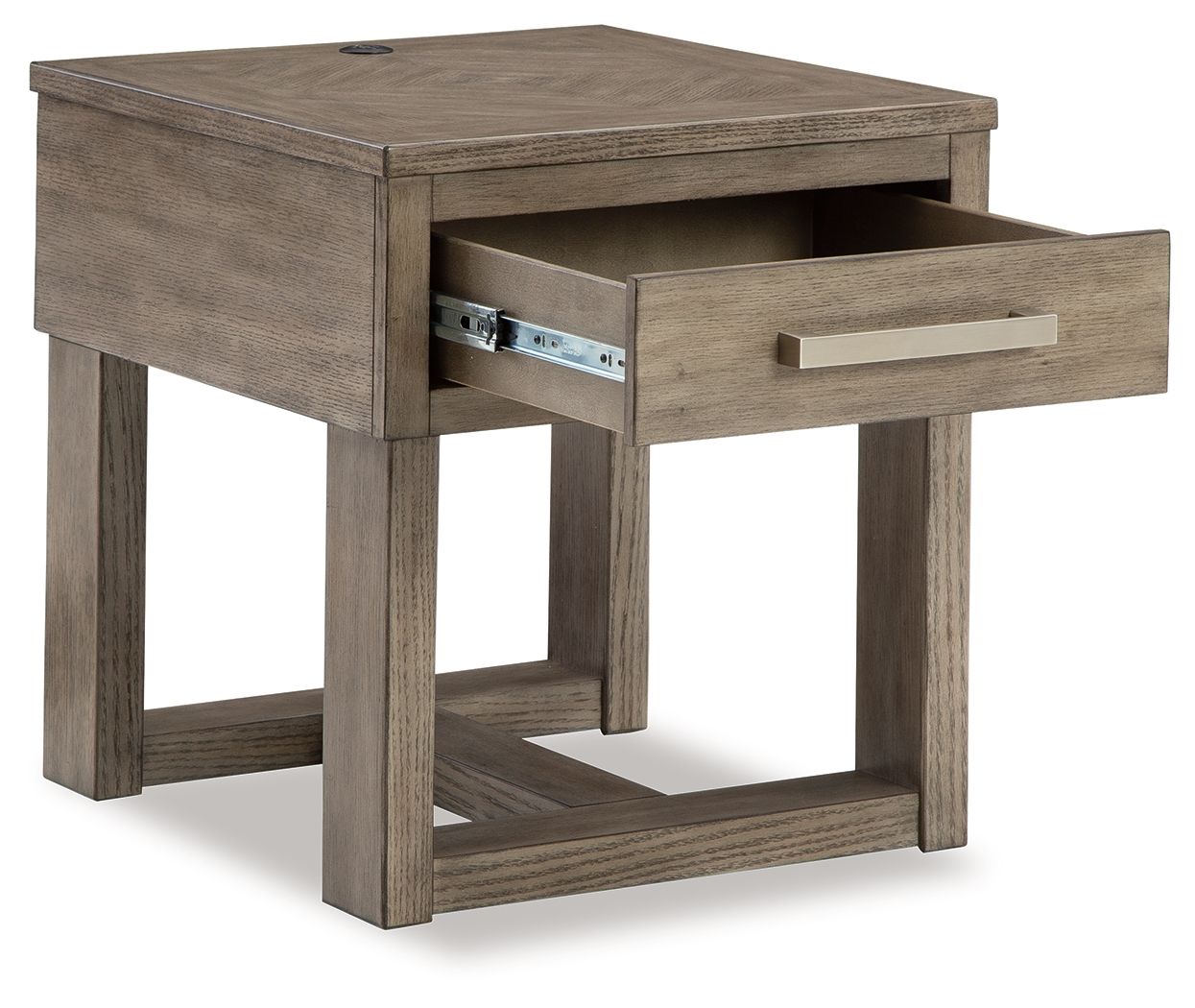 Loyaska - Grayish Brown - Rectangular End Table - Hornell Furniture Outlet