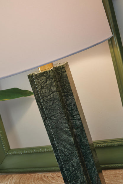 Keegan - Marble Table Lamp - Green - Hornell Furniture Outlet