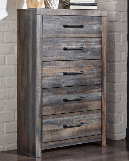 Drystan - Five Drawer Chest - Brown / Beige - Hornell Furniture Outlet