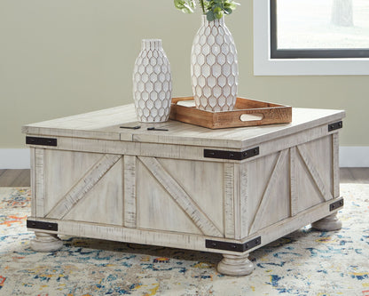 Carynhurst - Whitewash - Cocktail Table with Storage - Hornell Furniture Outlet