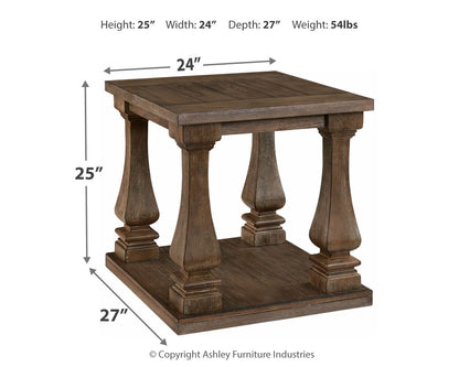 Johnelle - Gray - Rectangular End Table - Hornell Furniture Outlet