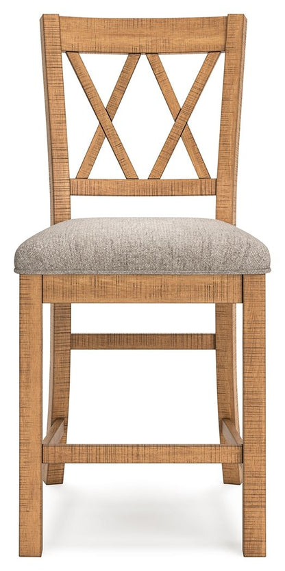 Havonplane - Brown - Upholstered Barstool (Set of 2) - Hornell Furniture Outlet