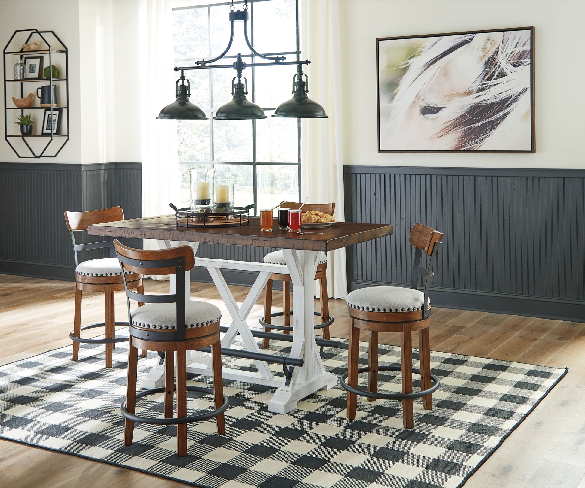 Valebeck - Counter Height Table Set - Hornell Furniture Outlet