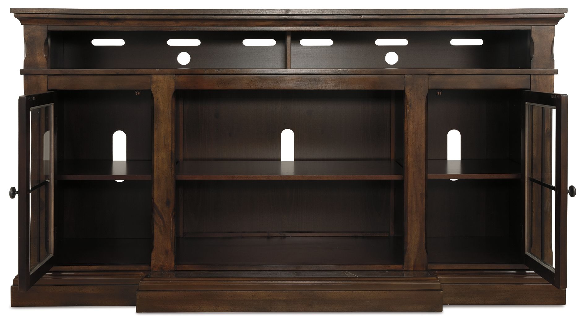 Roddinton - Dark Brown - XL TV Stand w/Fireplace Option - Hornell Furniture Outlet