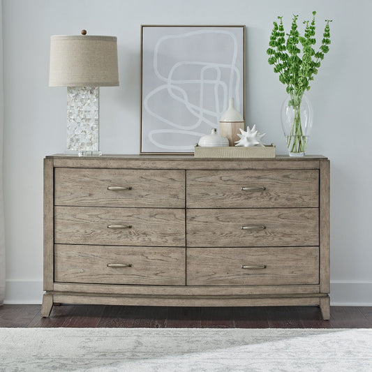 Avalon - 6 Drawer Dresser - Burnished Beige - Hornell Furniture Outlet