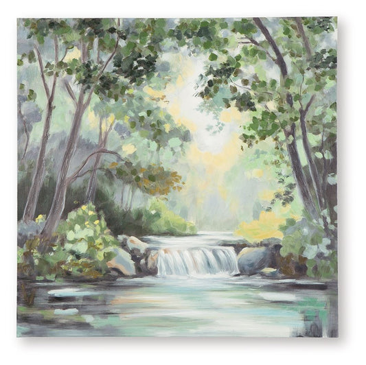 Evermaddick - Green / Gray / White - Wall Art - Hornell Furniture Outlet