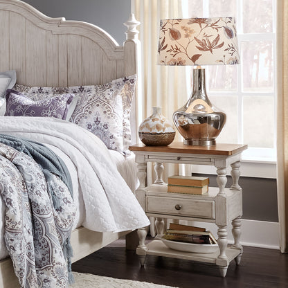 Farmhouse Reimagined - 1 Drawer Nightstand - White - Hornell Furniture Outlet