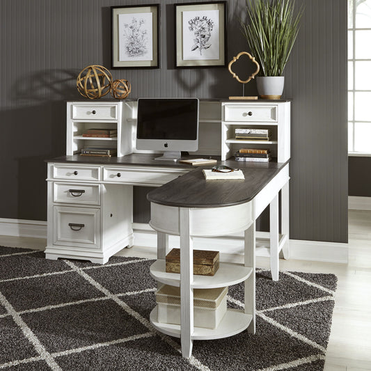 Allyson Park - L Shaped Desk With Hutch - White - Hornell Furniture Outlet