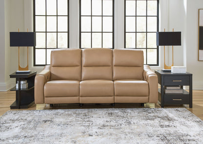 Mosswell - Power Reclining Sofa With Adj Headrest - Toffee - Hornell Furniture Outlet