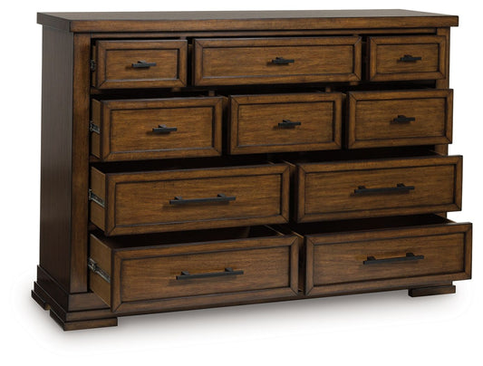 Taffenbrook - Medium Brown - Dresser - Hornell Furniture Outlet