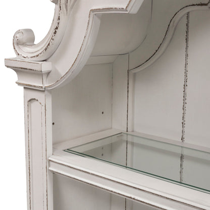 Magnolia Manor - Hutch - Aged White - Hornell Furniture Outlet