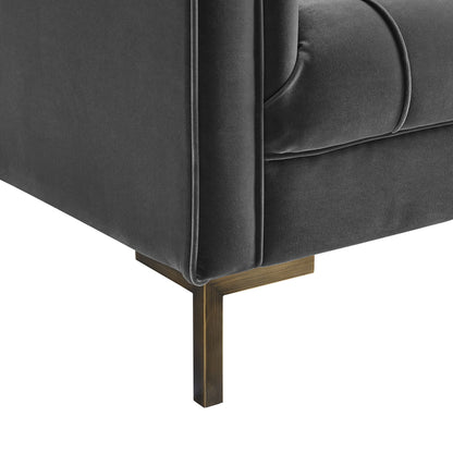 Isaac - Channel Stitch Velvet Sofa - Hornell Furniture Outlet