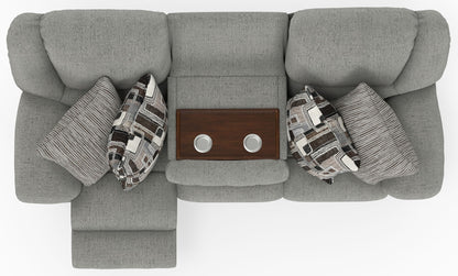 Trifecta - Sofa With 3 Recliners and Drop Down Table - Hornell Furniture Outlet