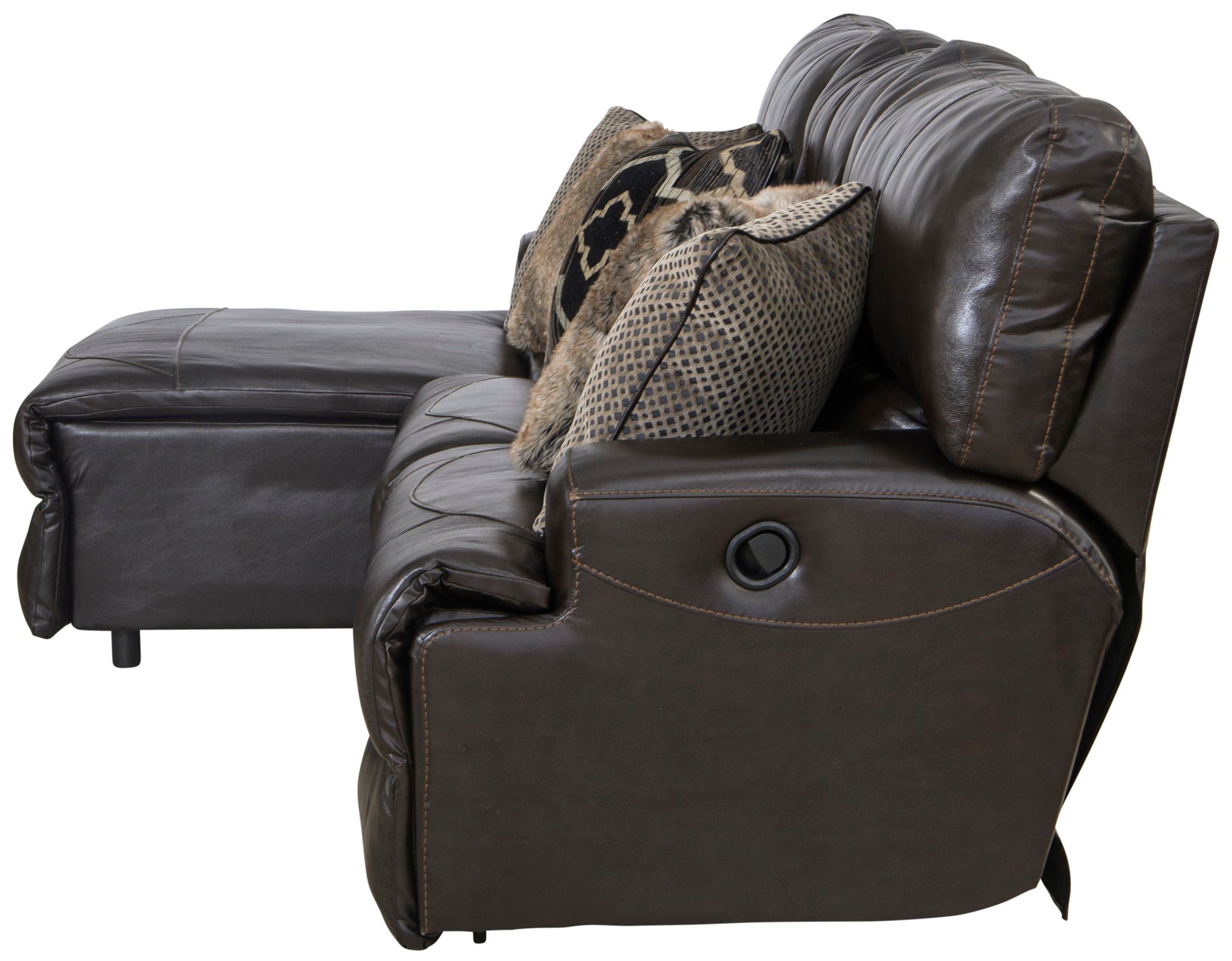 Como - 3 Piece Italian Leather Match Reclining Sectional - Hornell Furniture Outlet