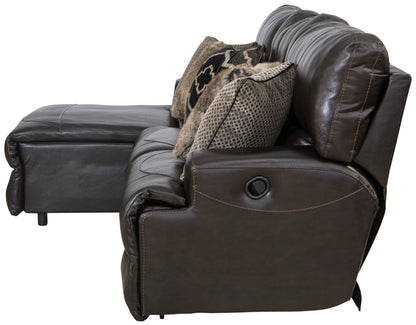 Como - 3 Piece Italian Leather Match Reclining Sectional - Hornell Furniture Outlet