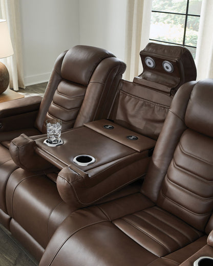 High Impact - Tobacco - Power Reclining Sofa / Adj Headrest - Hornell Furniture Outlet