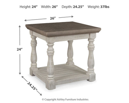 Havalance - Rectangular End Table - Gray / White - Hornell Furniture Outlet