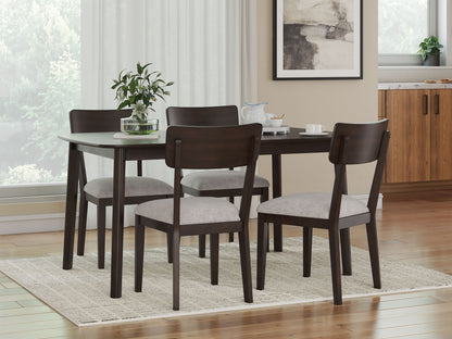 Mallenette - Dining Room Table Set (Set of 5) - Merlot - Hornell Furniture Outlet