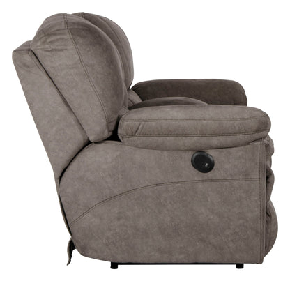 Reyes - Power Lay Flat Reclining Console Loveseat With Storage & Cupholders - Hornell Furniture Outlet